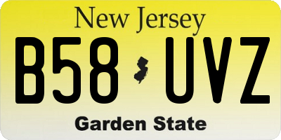 NJ license plate B58UVZ