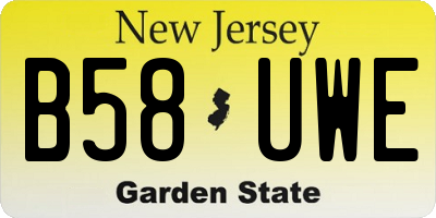 NJ license plate B58UWE