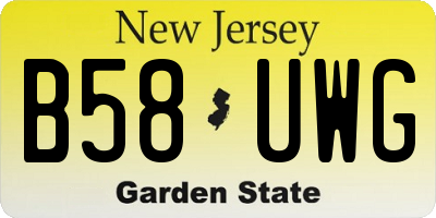 NJ license plate B58UWG