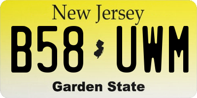 NJ license plate B58UWM