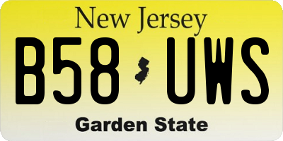 NJ license plate B58UWS