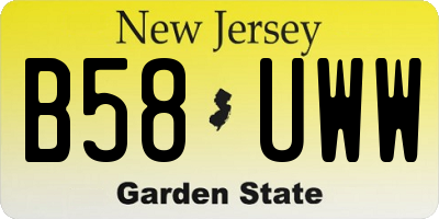 NJ license plate B58UWW
