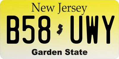 NJ license plate B58UWY