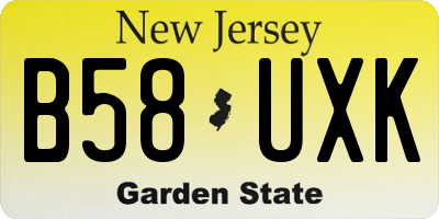 NJ license plate B58UXK