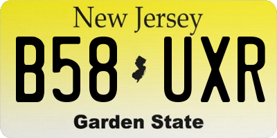 NJ license plate B58UXR