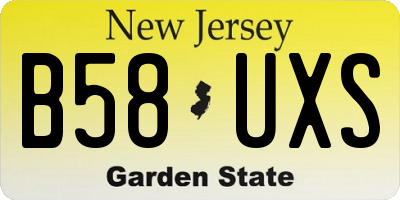 NJ license plate B58UXS