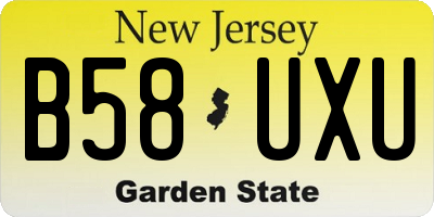 NJ license plate B58UXU