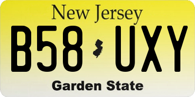 NJ license plate B58UXY