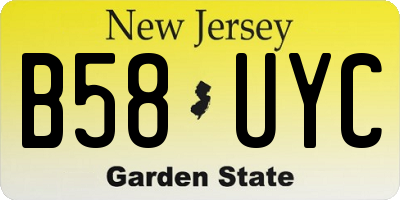 NJ license plate B58UYC