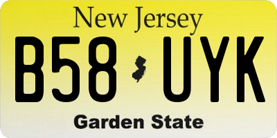 NJ license plate B58UYK