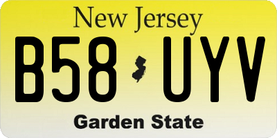 NJ license plate B58UYV