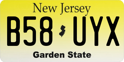 NJ license plate B58UYX