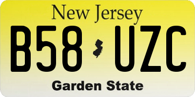 NJ license plate B58UZC