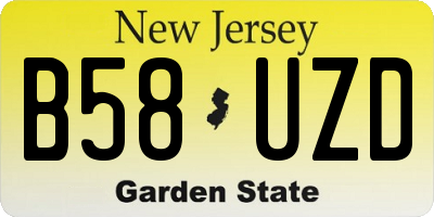 NJ license plate B58UZD