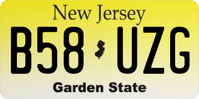 NJ license plate B58UZG