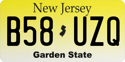 NJ license plate B58UZQ