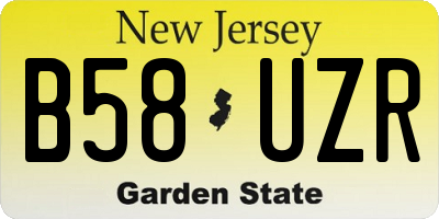 NJ license plate B58UZR