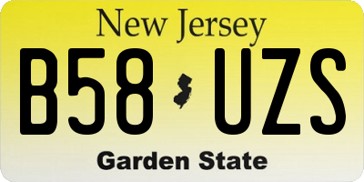 NJ license plate B58UZS