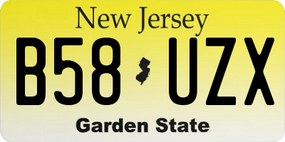 NJ license plate B58UZX