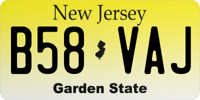 NJ license plate B58VAJ