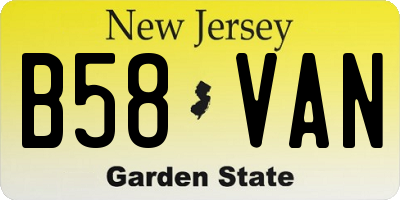 NJ license plate B58VAN