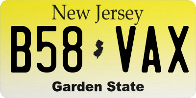 NJ license plate B58VAX