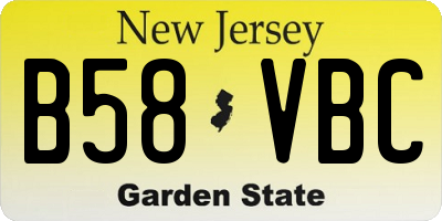NJ license plate B58VBC