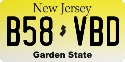 NJ license plate B58VBD