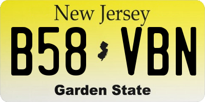 NJ license plate B58VBN