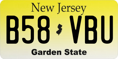 NJ license plate B58VBU