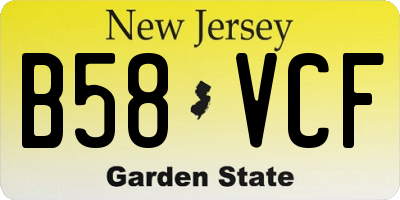 NJ license plate B58VCF