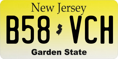 NJ license plate B58VCH