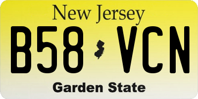 NJ license plate B58VCN