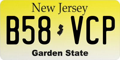 NJ license plate B58VCP