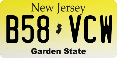 NJ license plate B58VCW