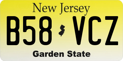 NJ license plate B58VCZ