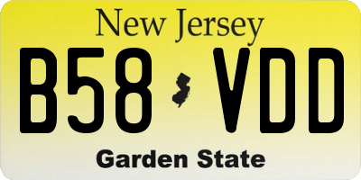 NJ license plate B58VDD