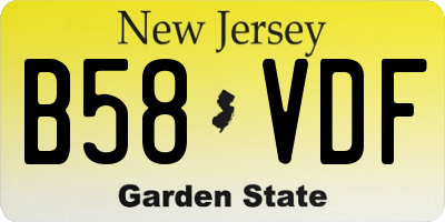 NJ license plate B58VDF