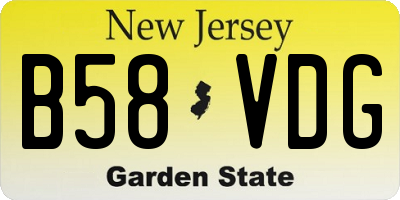 NJ license plate B58VDG