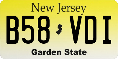 NJ license plate B58VDI