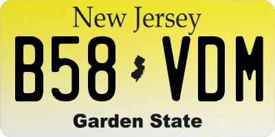 NJ license plate B58VDM