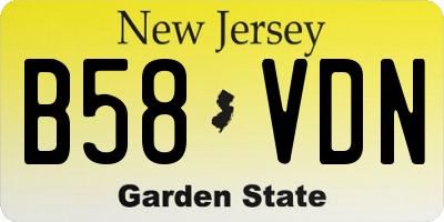 NJ license plate B58VDN
