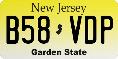 NJ license plate B58VDP