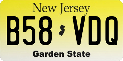 NJ license plate B58VDQ