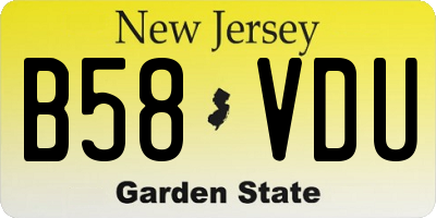NJ license plate B58VDU