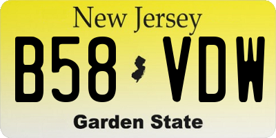 NJ license plate B58VDW