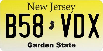 NJ license plate B58VDX