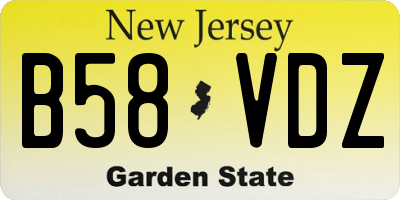 NJ license plate B58VDZ