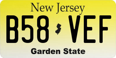 NJ license plate B58VEF