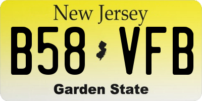 NJ license plate B58VFB